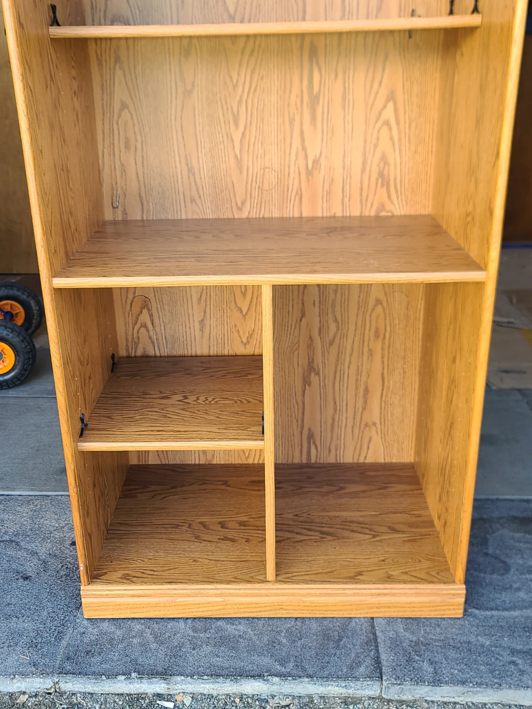 Oak Finish Tall Bookcase with Adjustable Shelves - photo 3