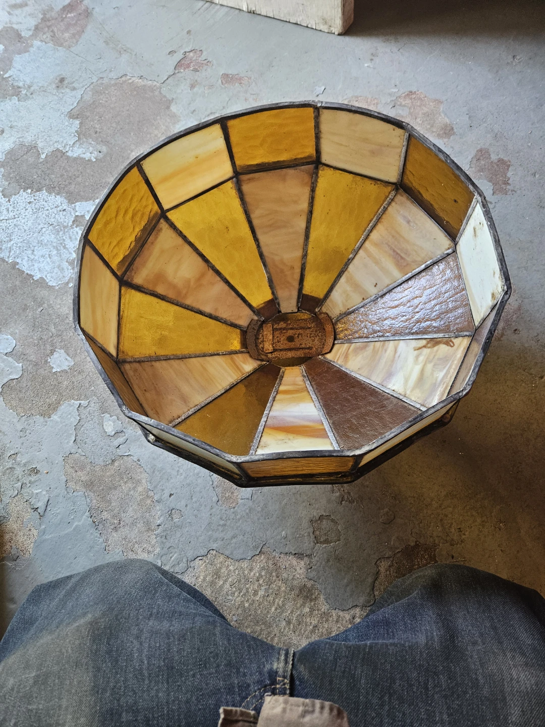 Vintage Stained Glass Lamp Shade - photo 4