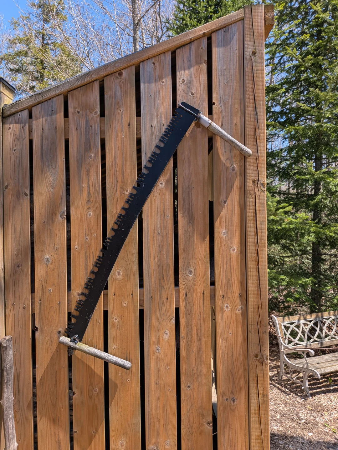 Two-Man Saw with Wooden Handles