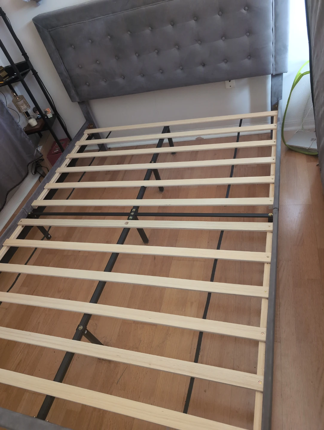 Grey Upholstered Bed Frame