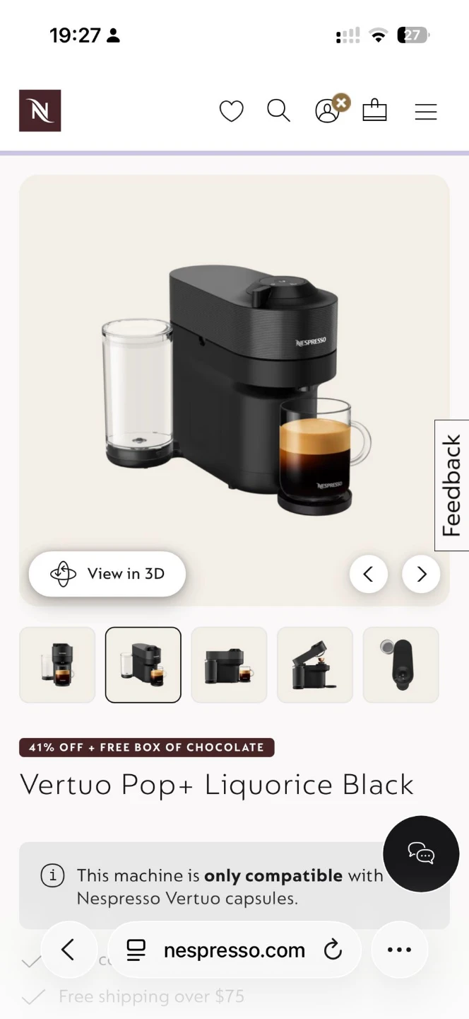 Nespresso Vertuo Pop+ Coffee Machine - Liquorice Black - photo 4