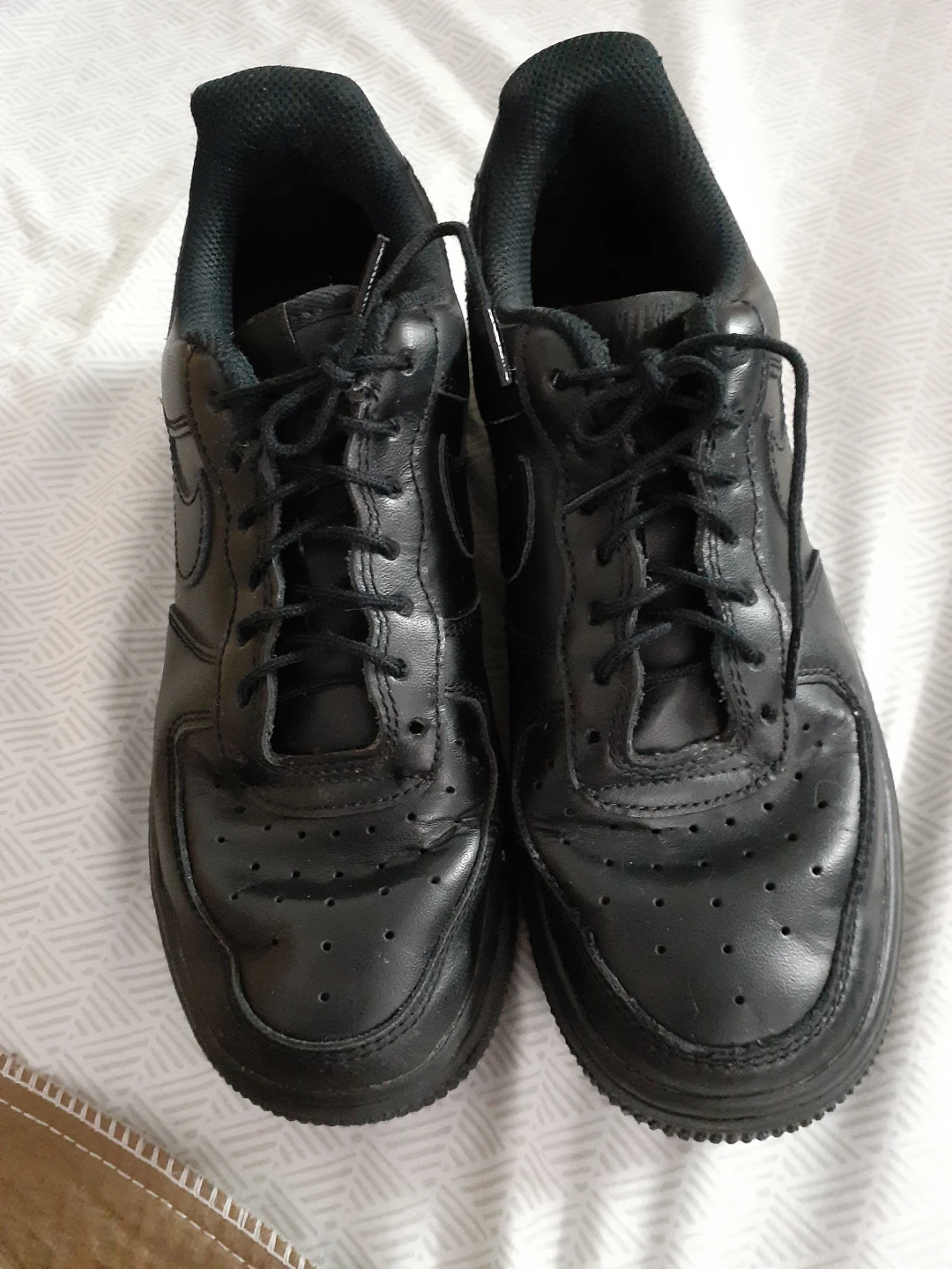 Nike Air Force 1 Black Leather Sneakers
