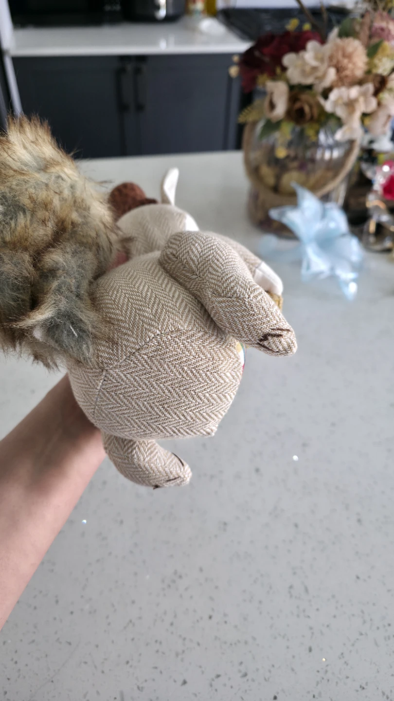 Plush Squirrel Decoration with Acorn and Top Hat - photo 4