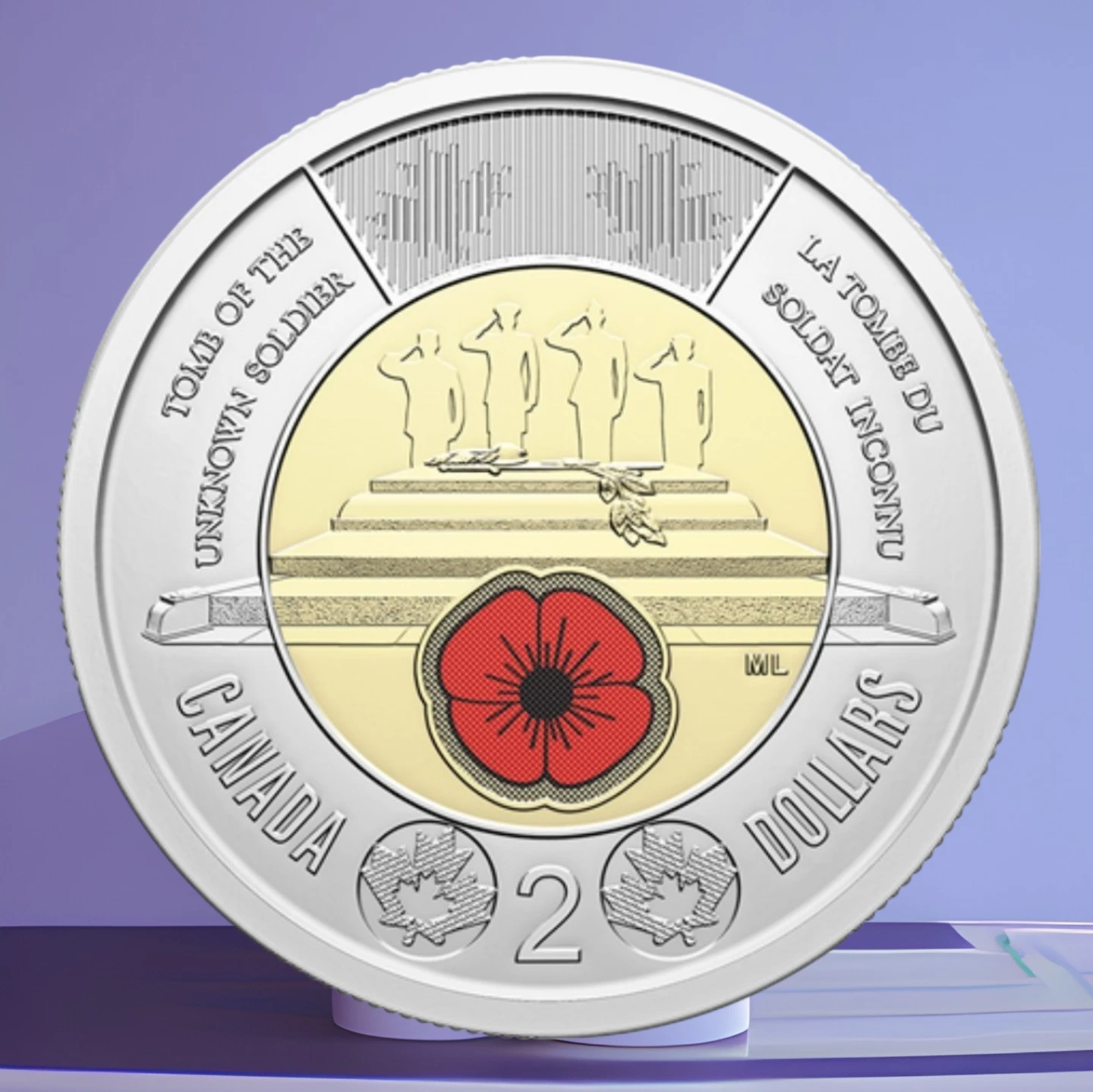 Royal Canadian Mint 2025 Honours Unknown Soldier 2 Dollars. - photo 2