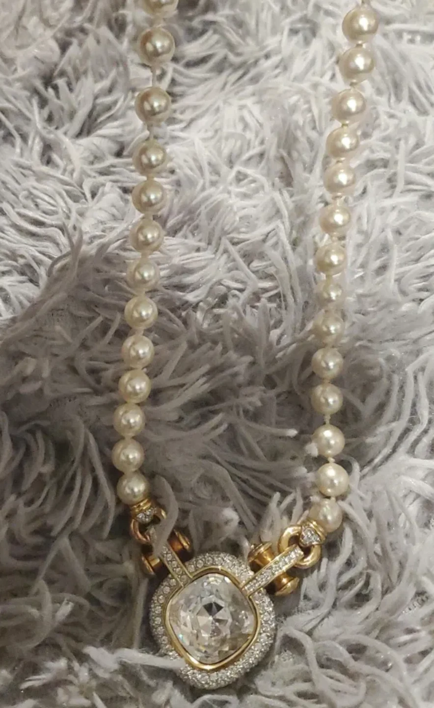 Pearl Necklace with Large Crystal Pendant - photo 5