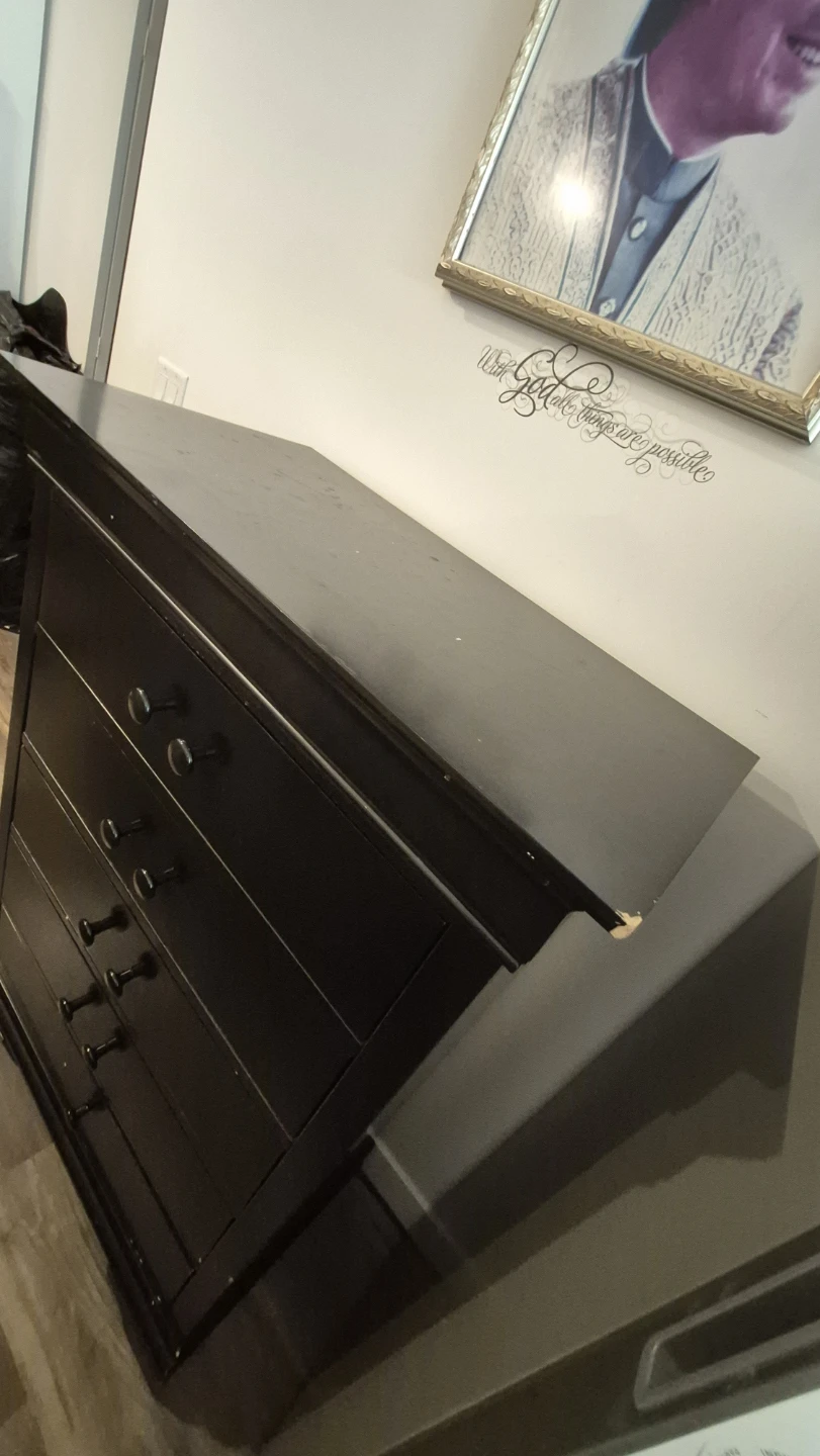 Solid Wood 5-Drawer Dresser – Black - photo 5