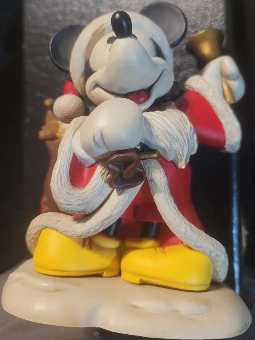 Disney Mickey Mouse Santa Claus Figurine with Christmas