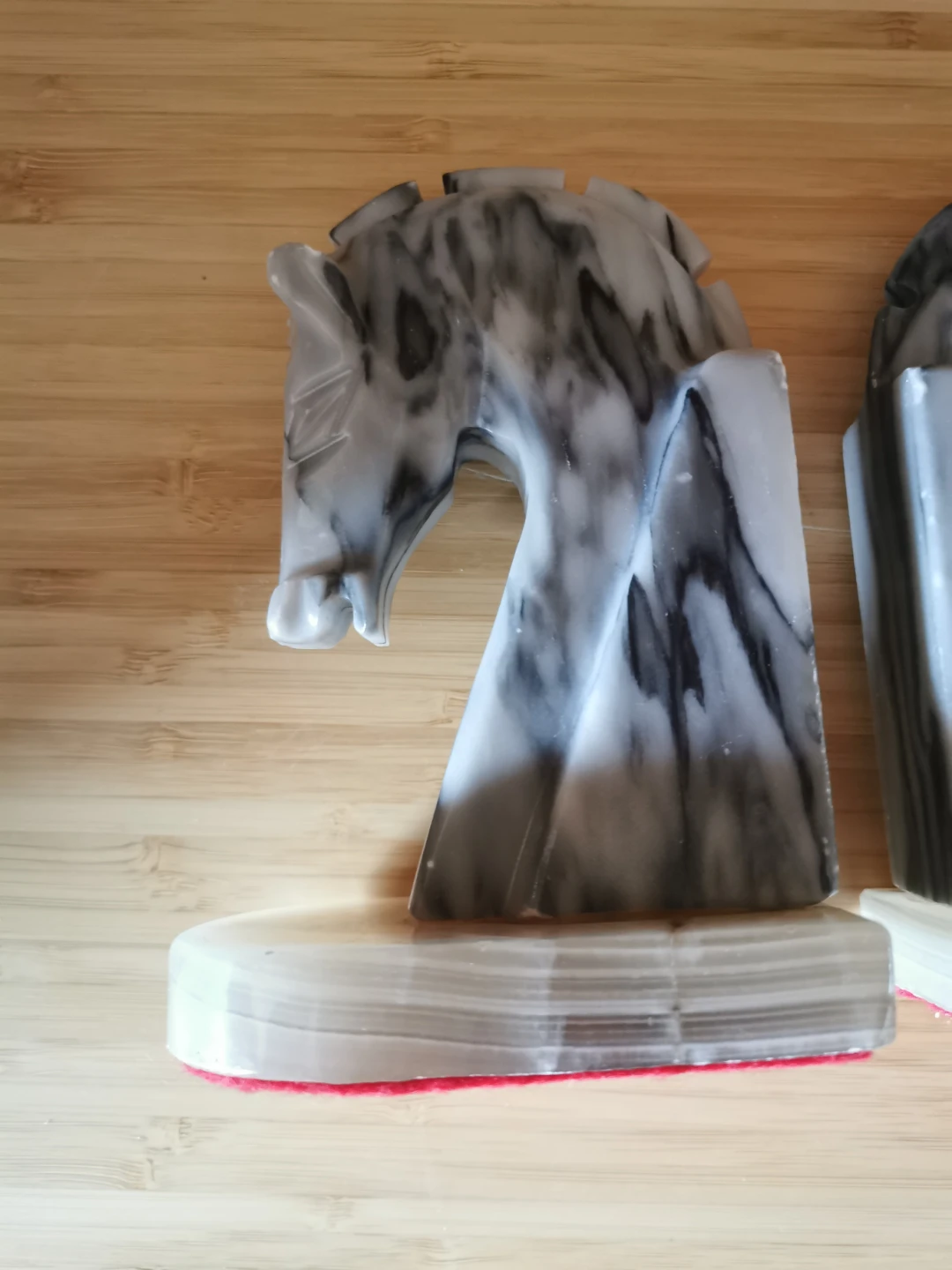 Vintage Marble Horse Head Bookends – Heavy Sculptural Pair - photo 5