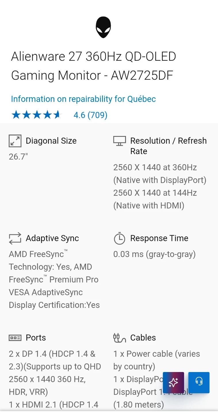 Alienware 27 360Hz QD-OLED Gaming Monitor - AW2725DF - photo 2