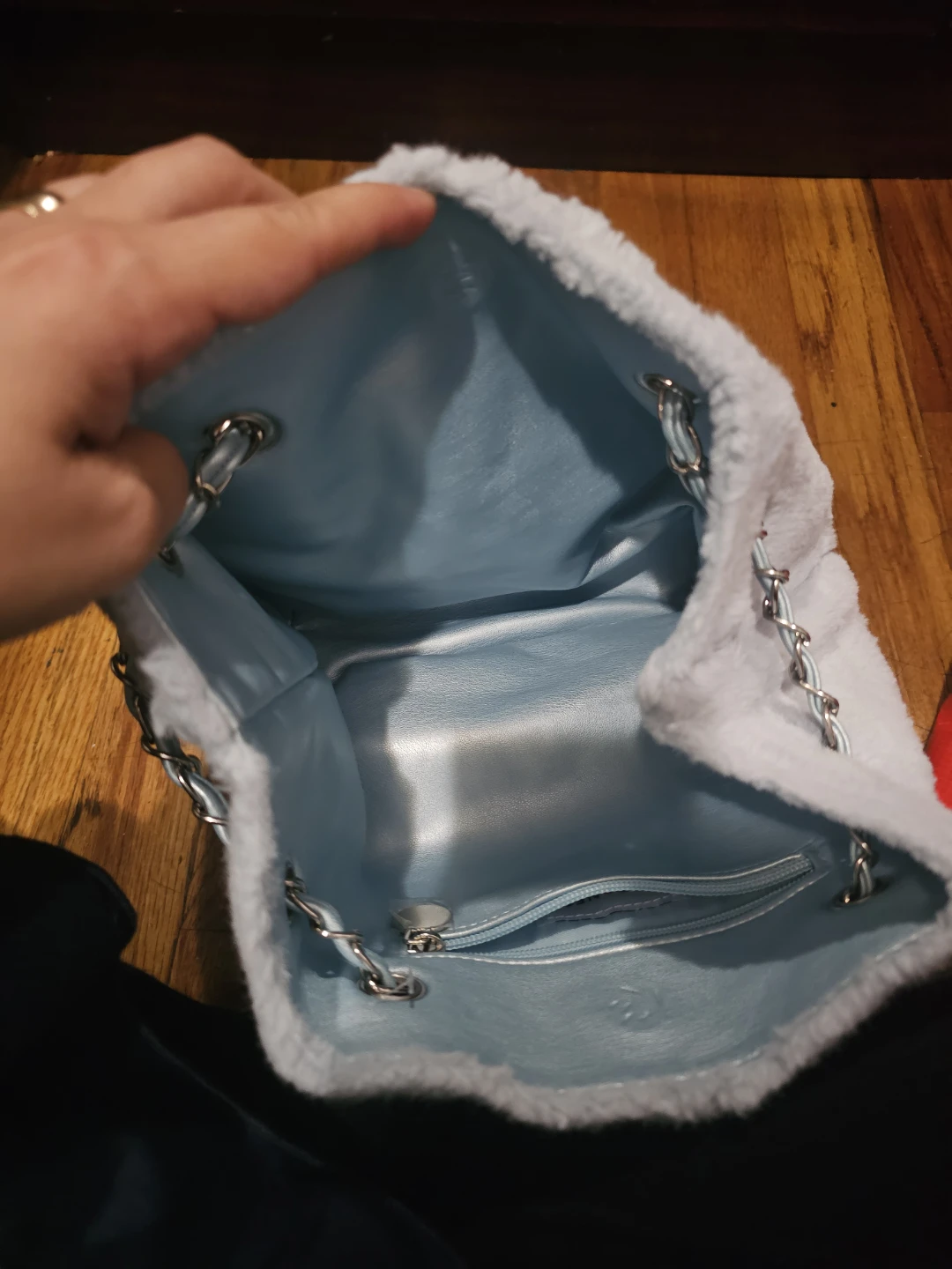 GEIR+NESS Light Blue Faux Fur Bucket Bag - photo 3