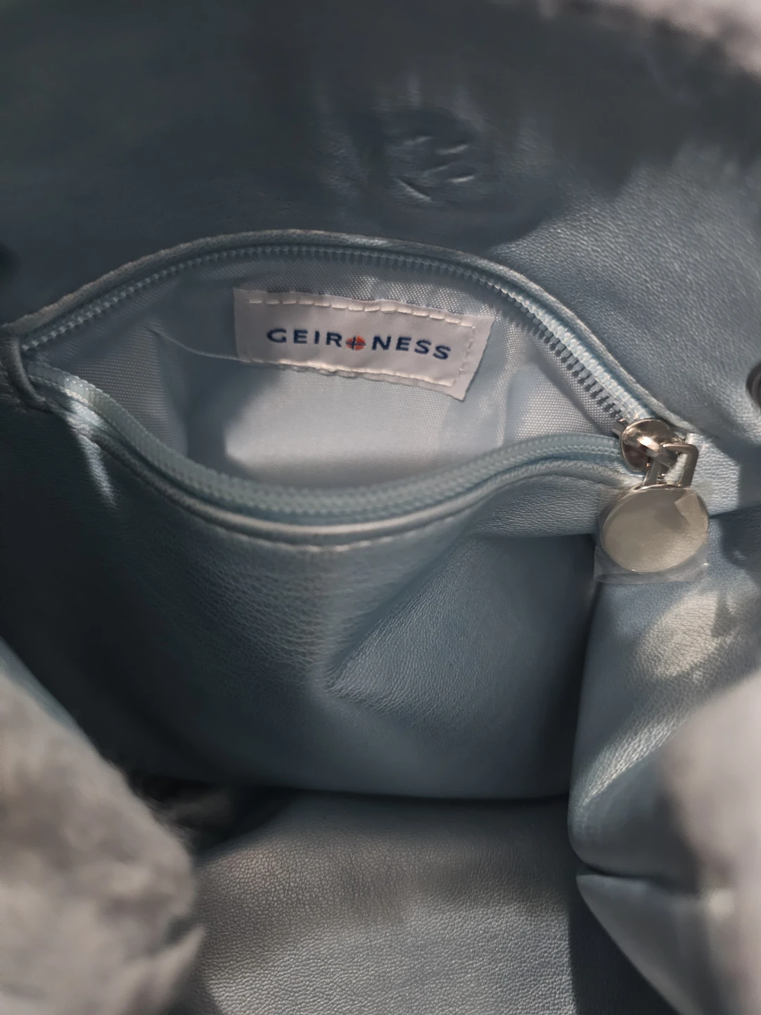 GEIR+NESS Light Blue Faux Fur Bucket Bag - photo 4