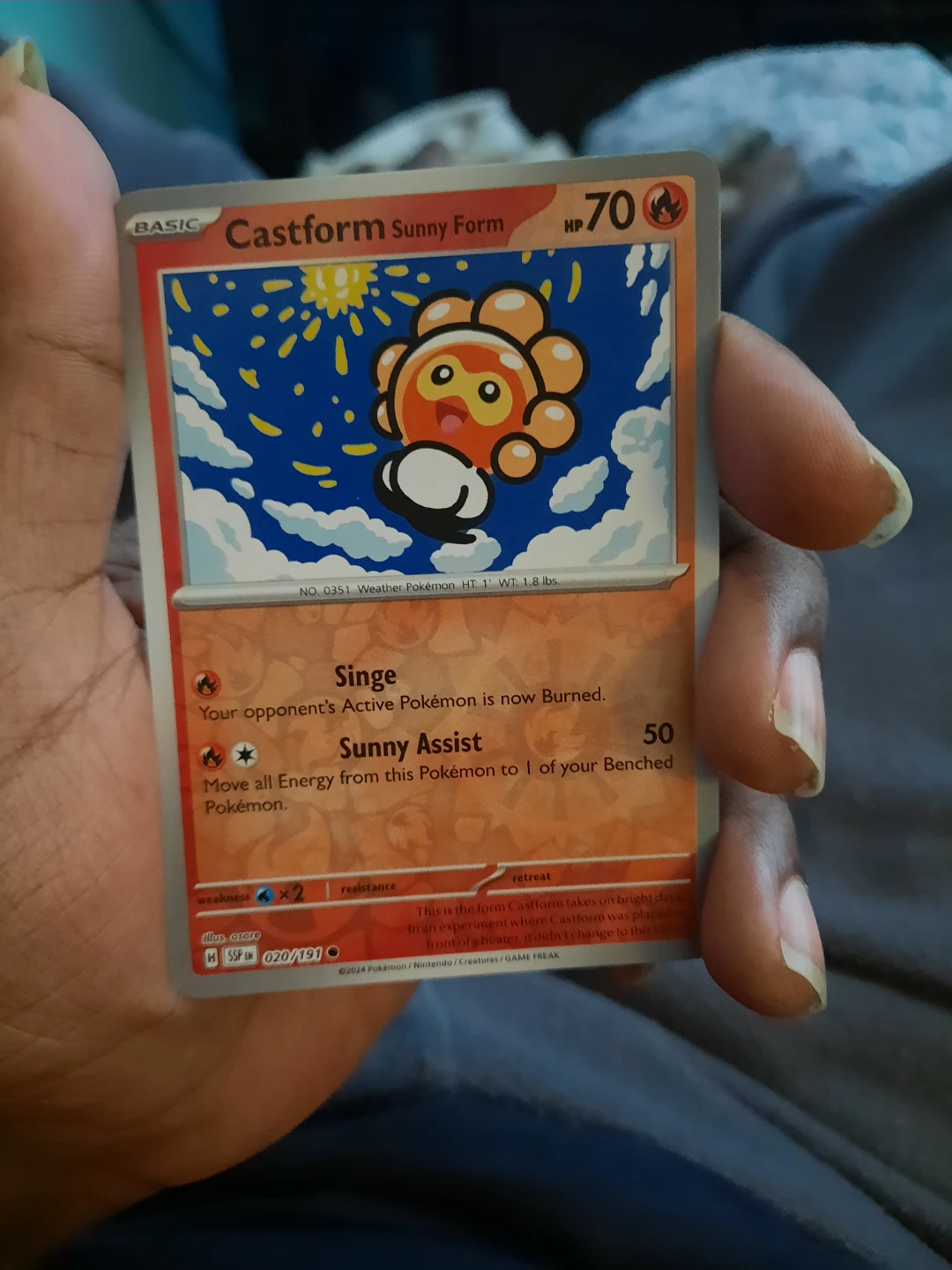 Castform Sunny Form Pokémon Trading Card