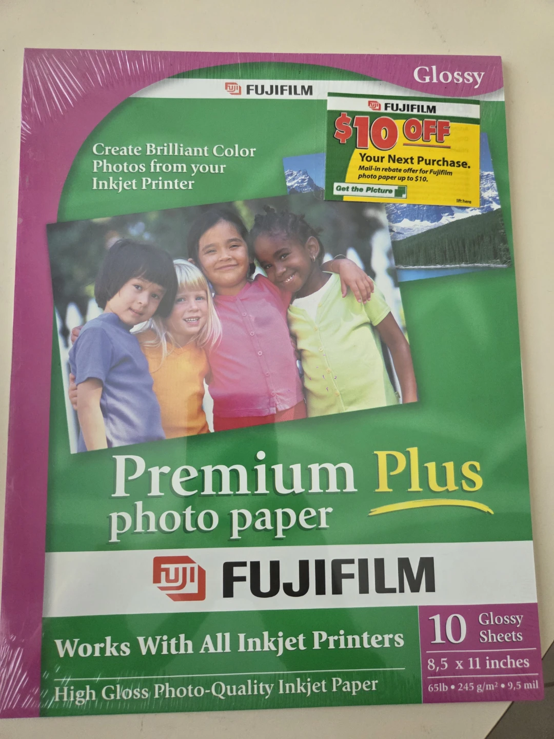 Fujifilm Premium Plus Photo Paper - 10 Glossy 8.5x11 Inch Sheets
