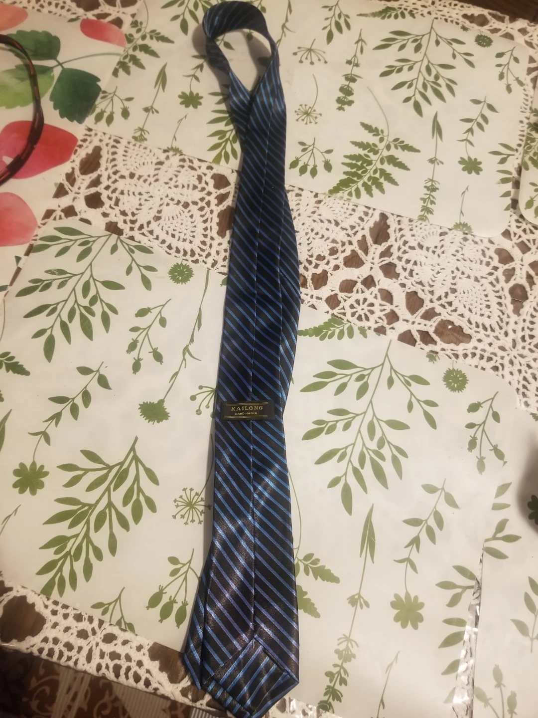 Two Men's Ties - Red Patterned and Blue Striped - photo 3