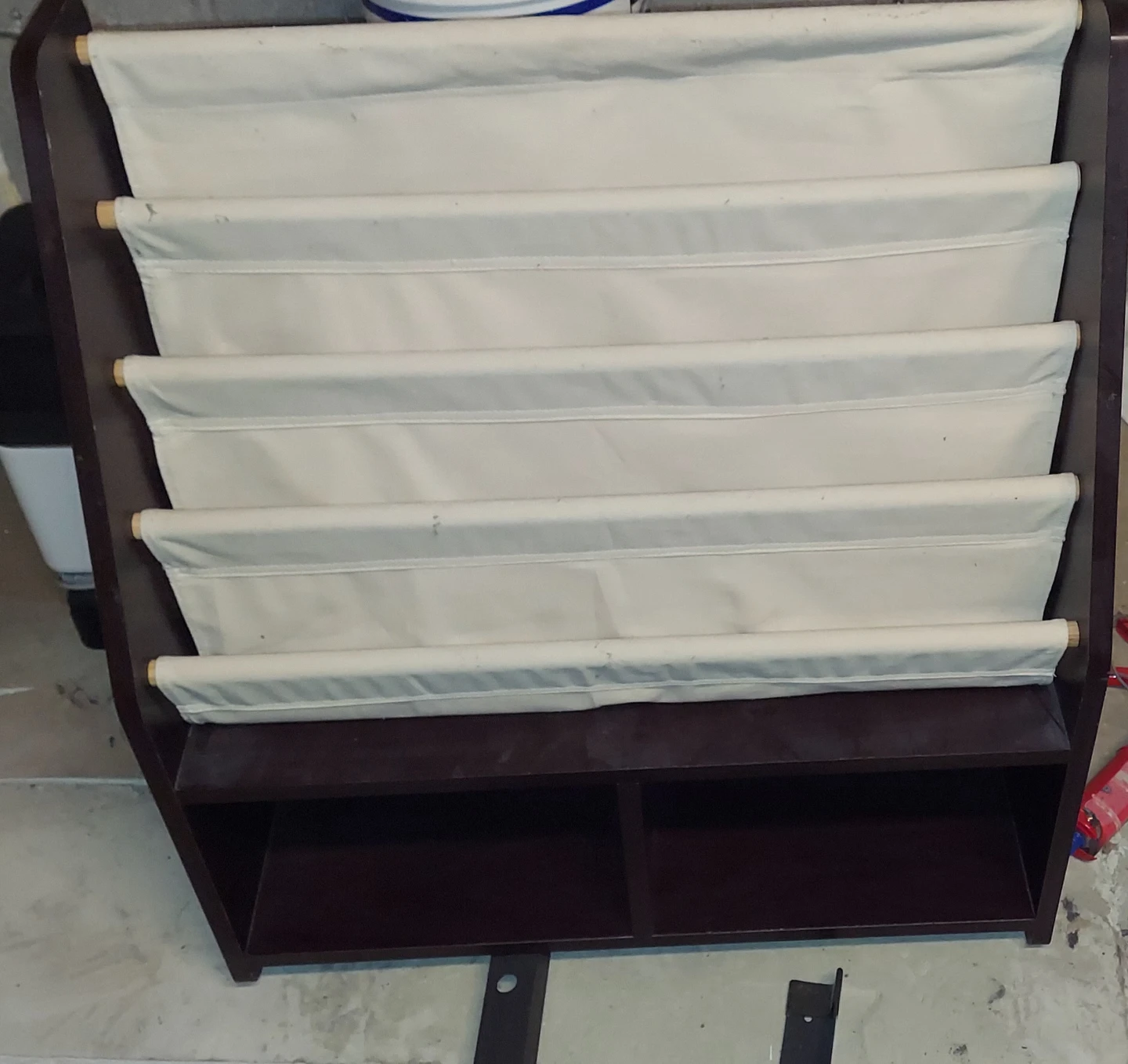 Wooden Bookshelf with Fabric Shelves - photo 4