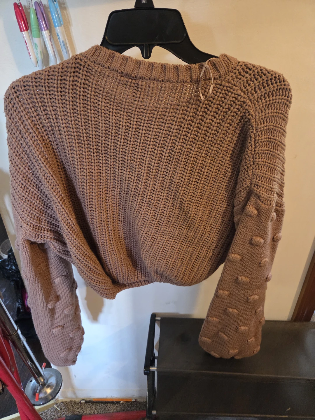 Moon & Madison Brown Cropped Sweater - Size S - photo 3