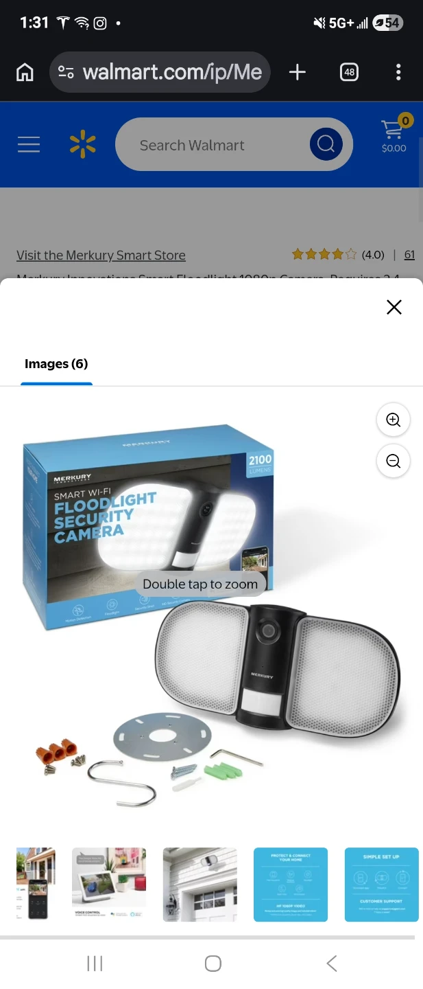 Merkury Smart Wi-Fi Floodlight Security Camera