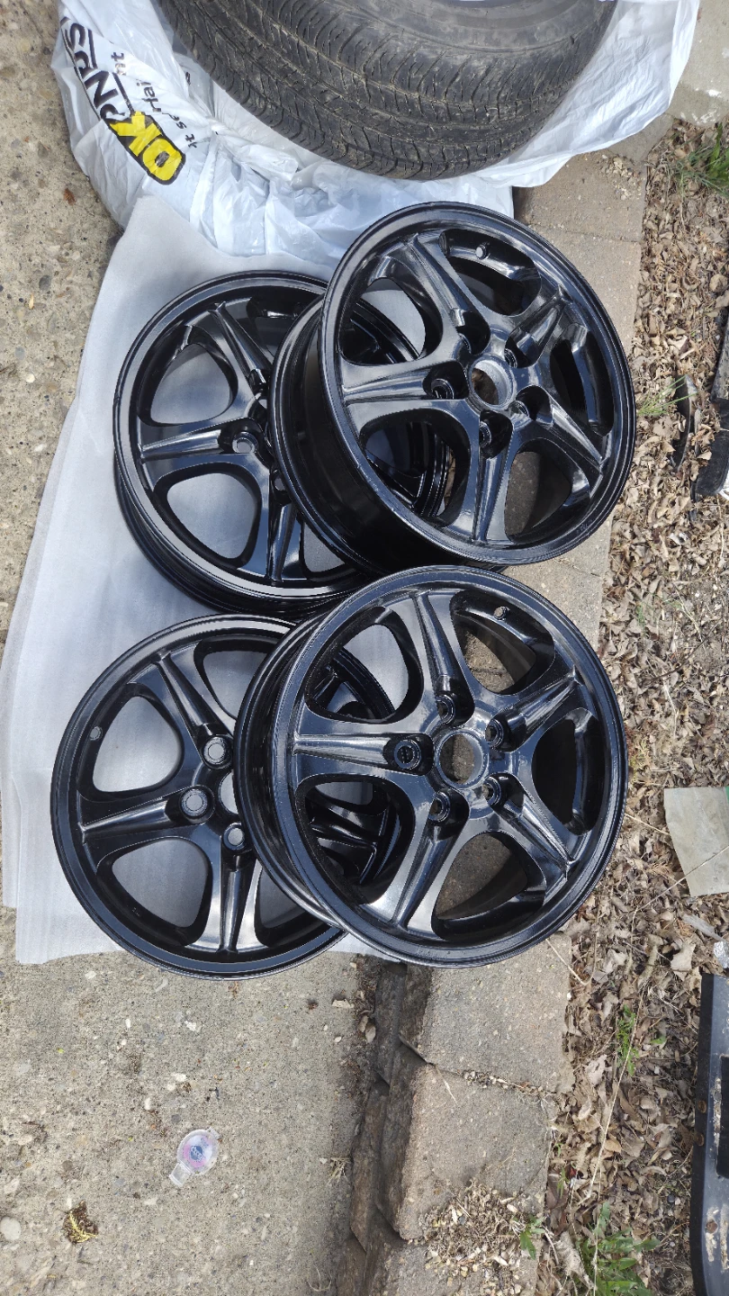 Set of 4 Black Alloy Wheels - photo 2