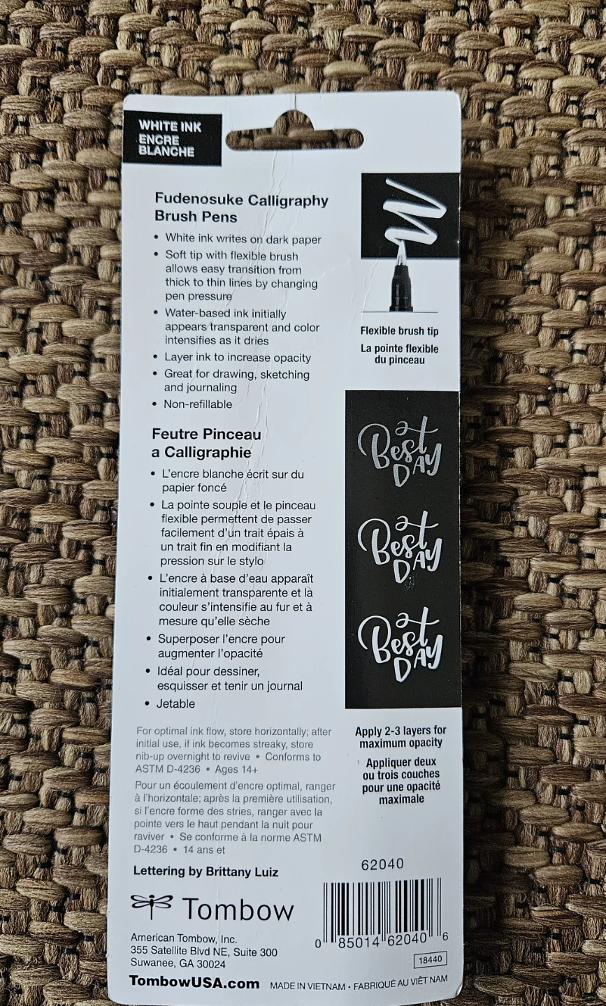 Tombow Fudenosuke Brush Pens - White Ink (2 Pack) - photo 2