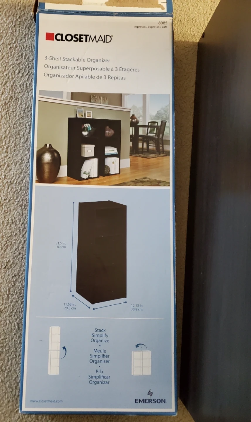 ClosetMaid 3-Shelf Stackable Organizer - Espresso - photo 2