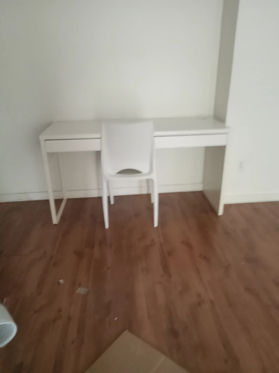 White Two-Drawer Desk