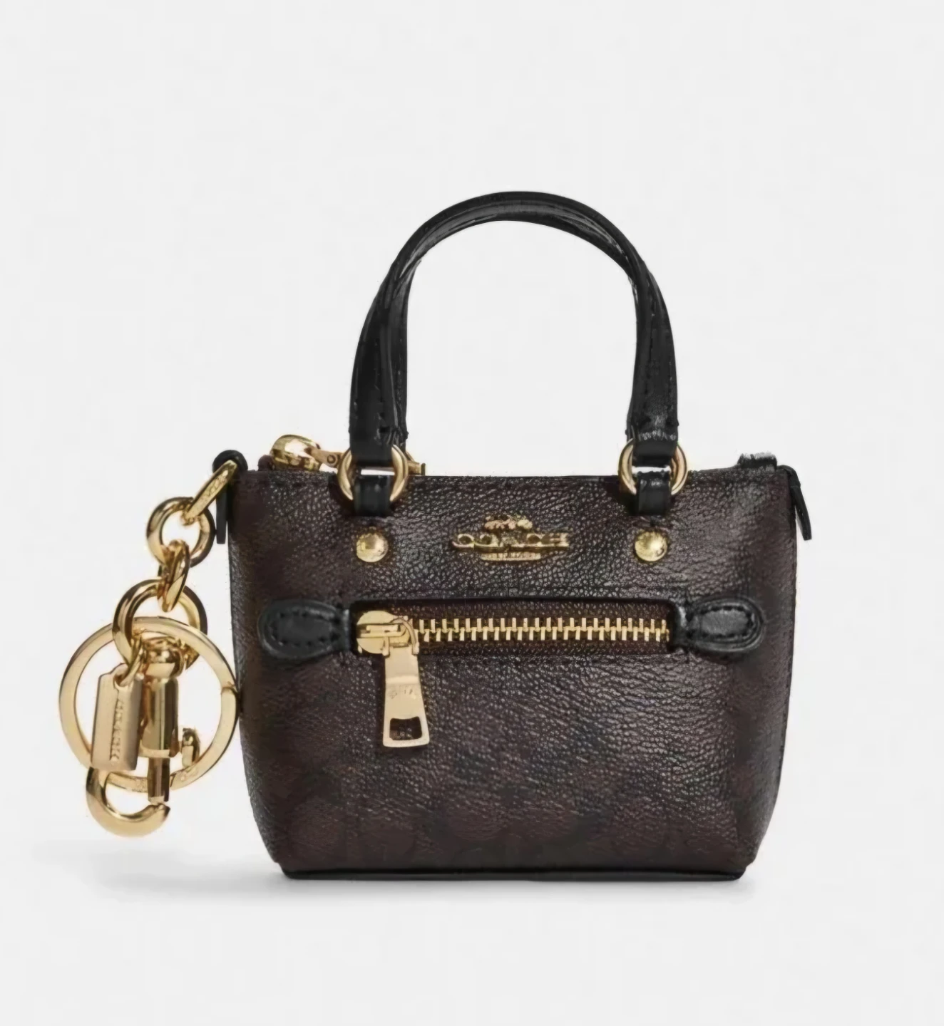 Coach Mini Bag Keychain Brown Signature - photo 2