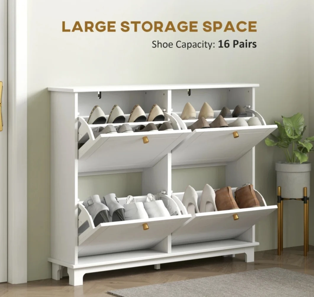 BNIB White Shoe Cabinet Storage Organizer - photo 2