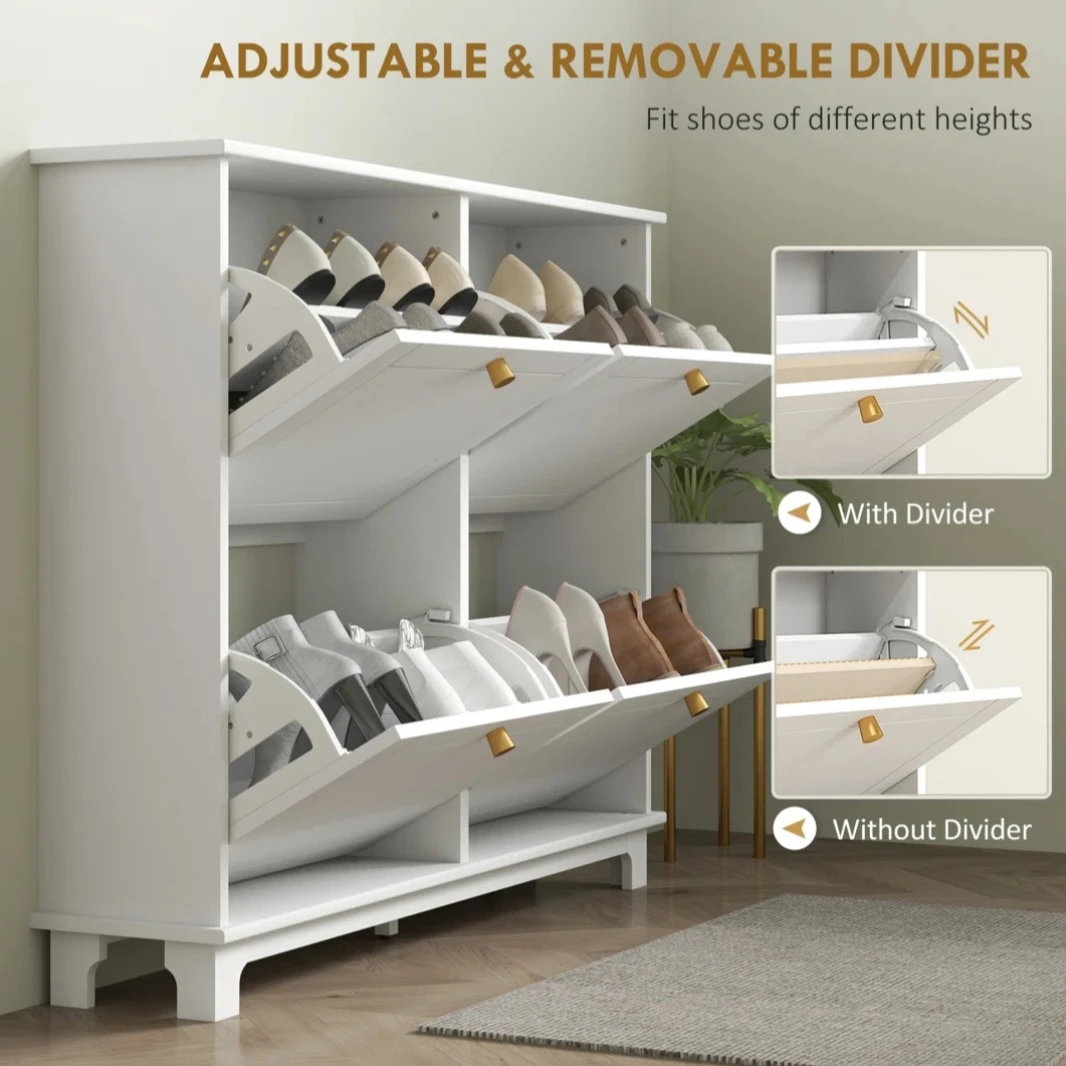 BNIB White Shoe Cabinet Storage Organizer - photo 3