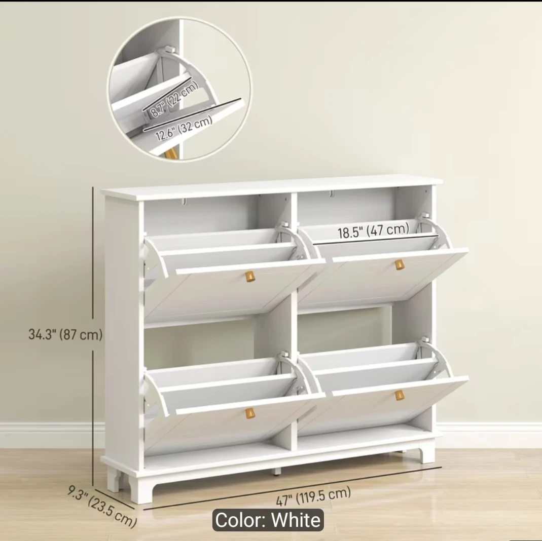 BNIB White Shoe Cabinet Storage Organizer - photo 4