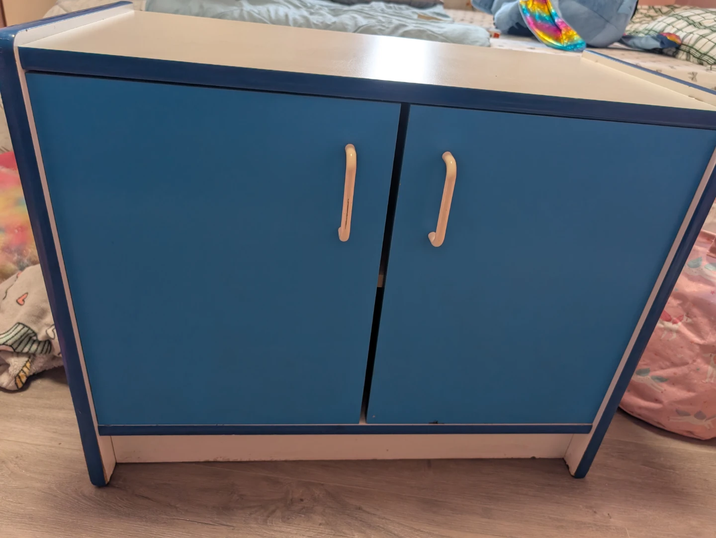 Blue and White Two-Door Cabinet L30xW15xH24 inches - photo 2