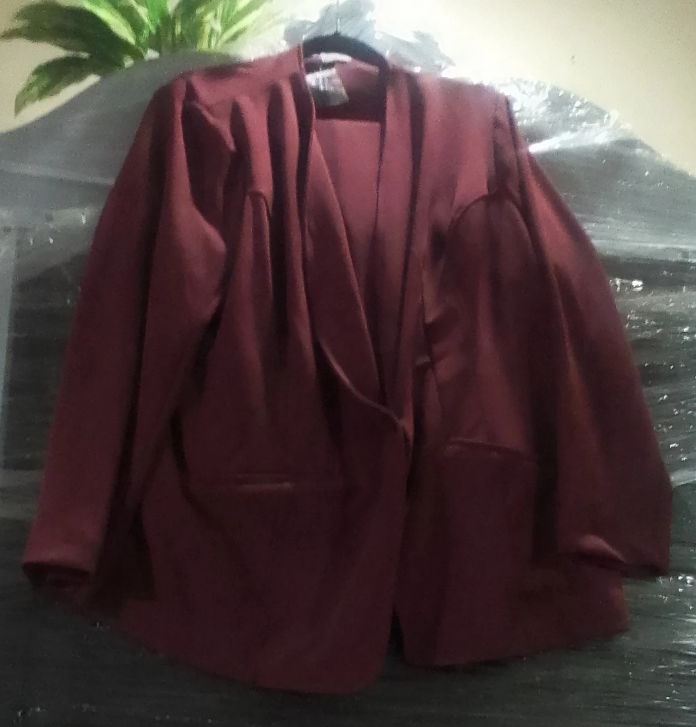 Maroon Open Front Blazer & Skirt Suit