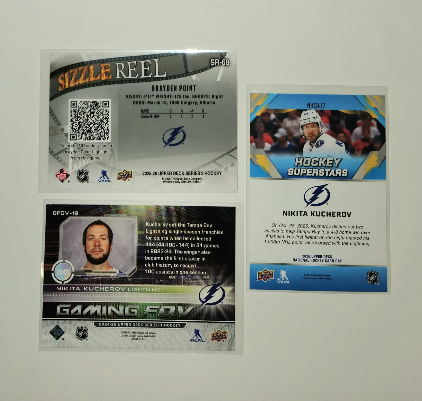 Pick Up x3 Tampa Bay Lightning Hockey Cards - photo 2