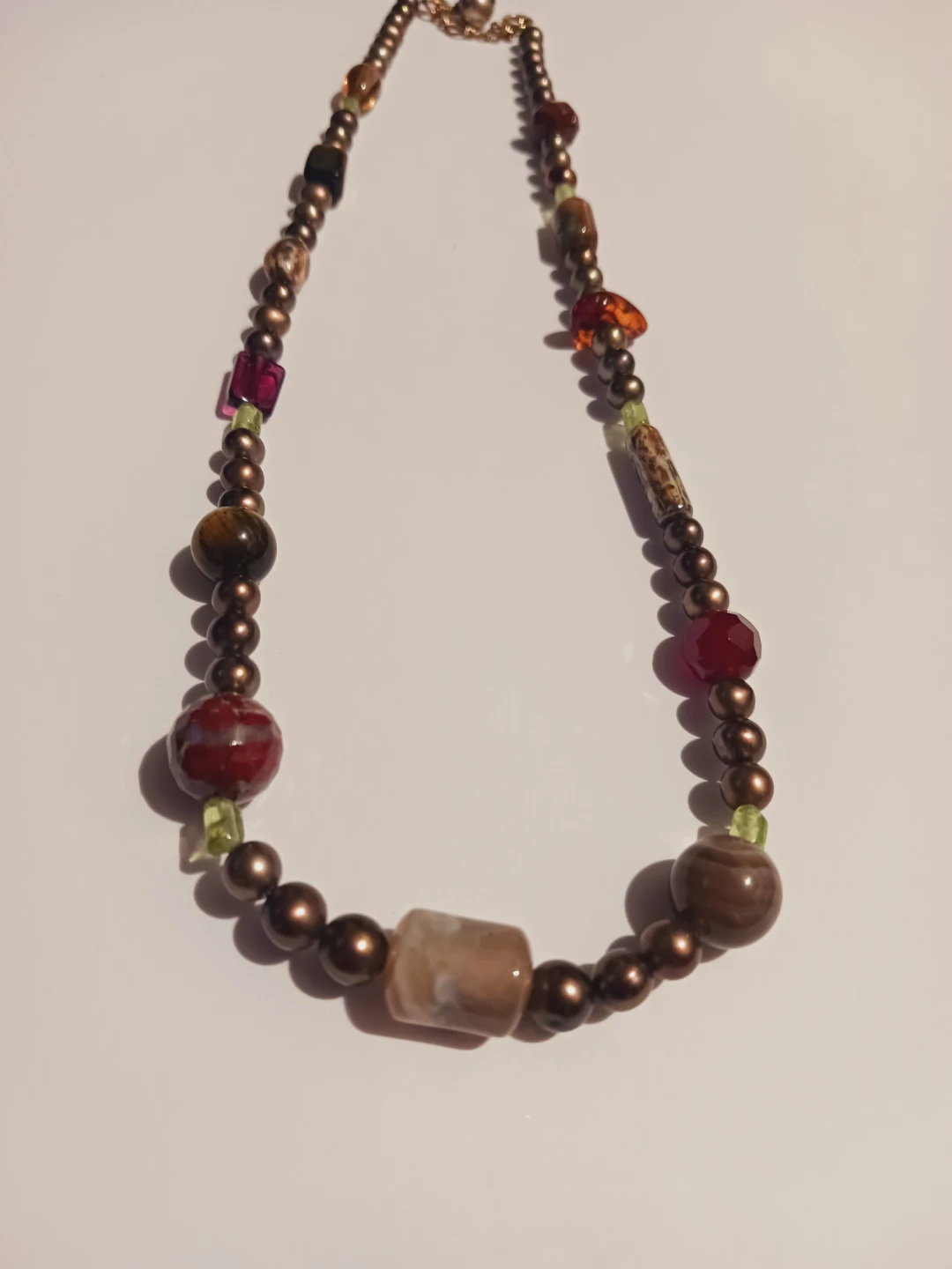 14K Gold Filled Clasp Freshwater Pearl &Gemstones Necklace - photo 3