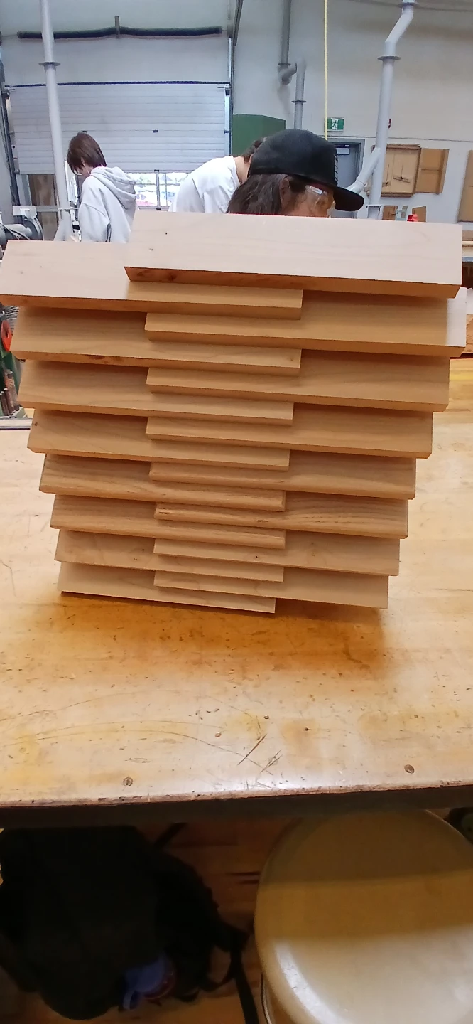 Wooden plank stack