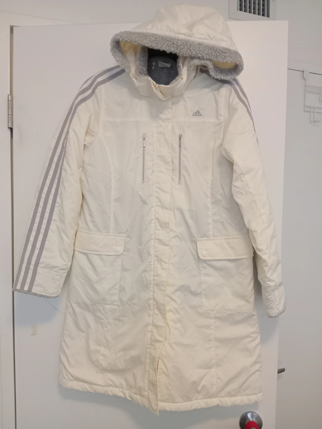 Adidas Women's Winter Jacket Parka L Cream