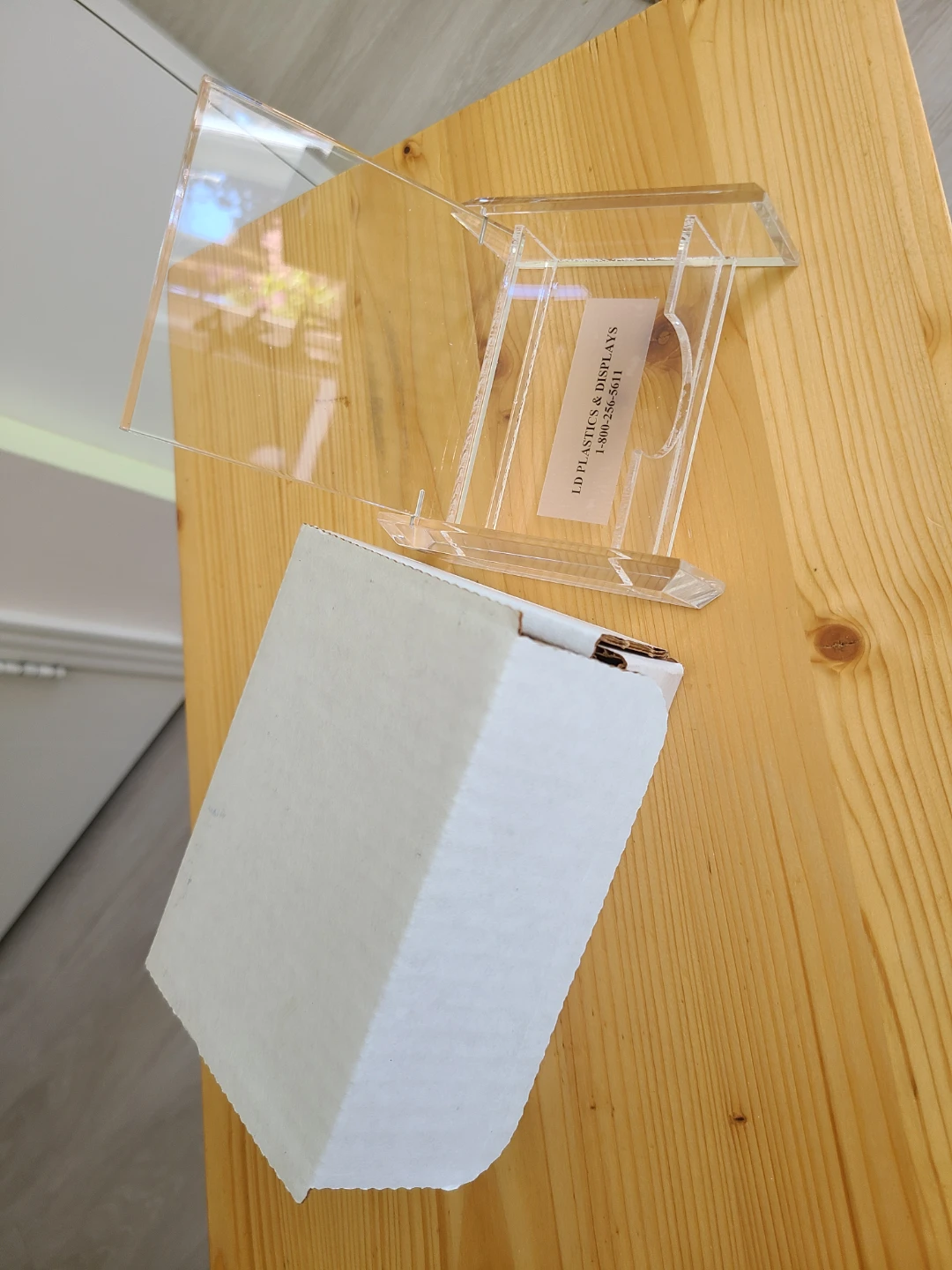 Clear Acrylic Card Display Stand with Box - photo 2