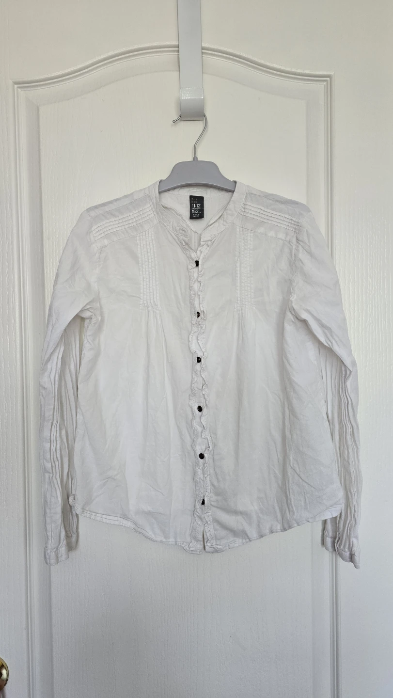 Zara Kids White Long Sleeve Blouse shirt Size 11-12 Years - photo 3