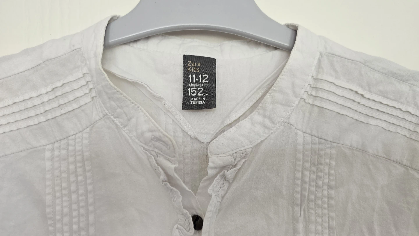 Zara Kids White Long Sleeve Blouse shirt Size 11-12 Years - photo 5