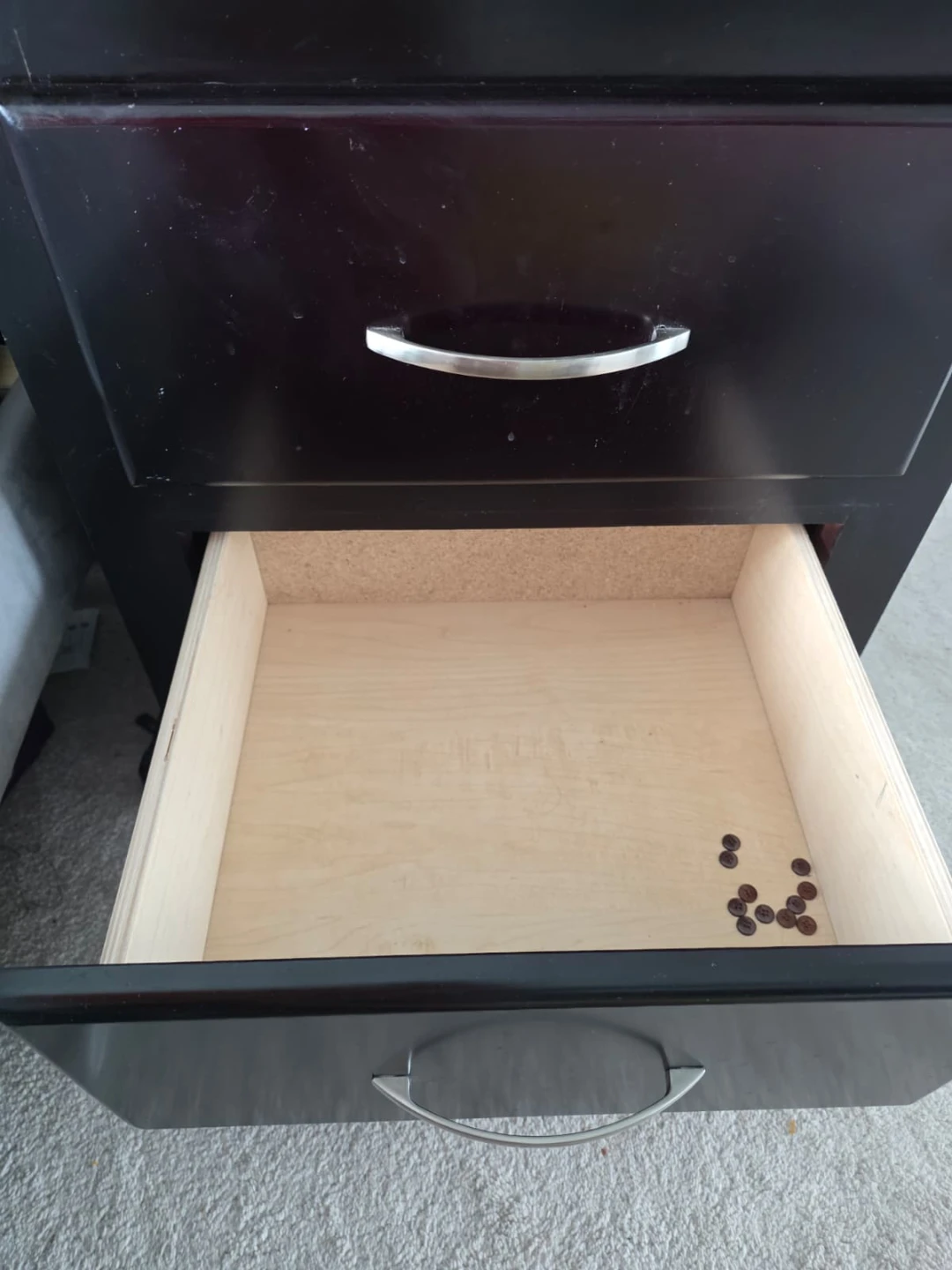 Dark Wood 2-Drawer Nightstand with storage - photo 4