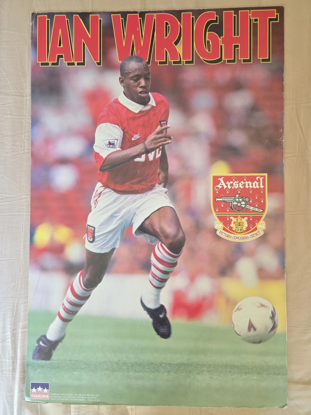 Vintage Ian Wright Arsenal FC Poster (Starline) - 22.5" x 34.5"