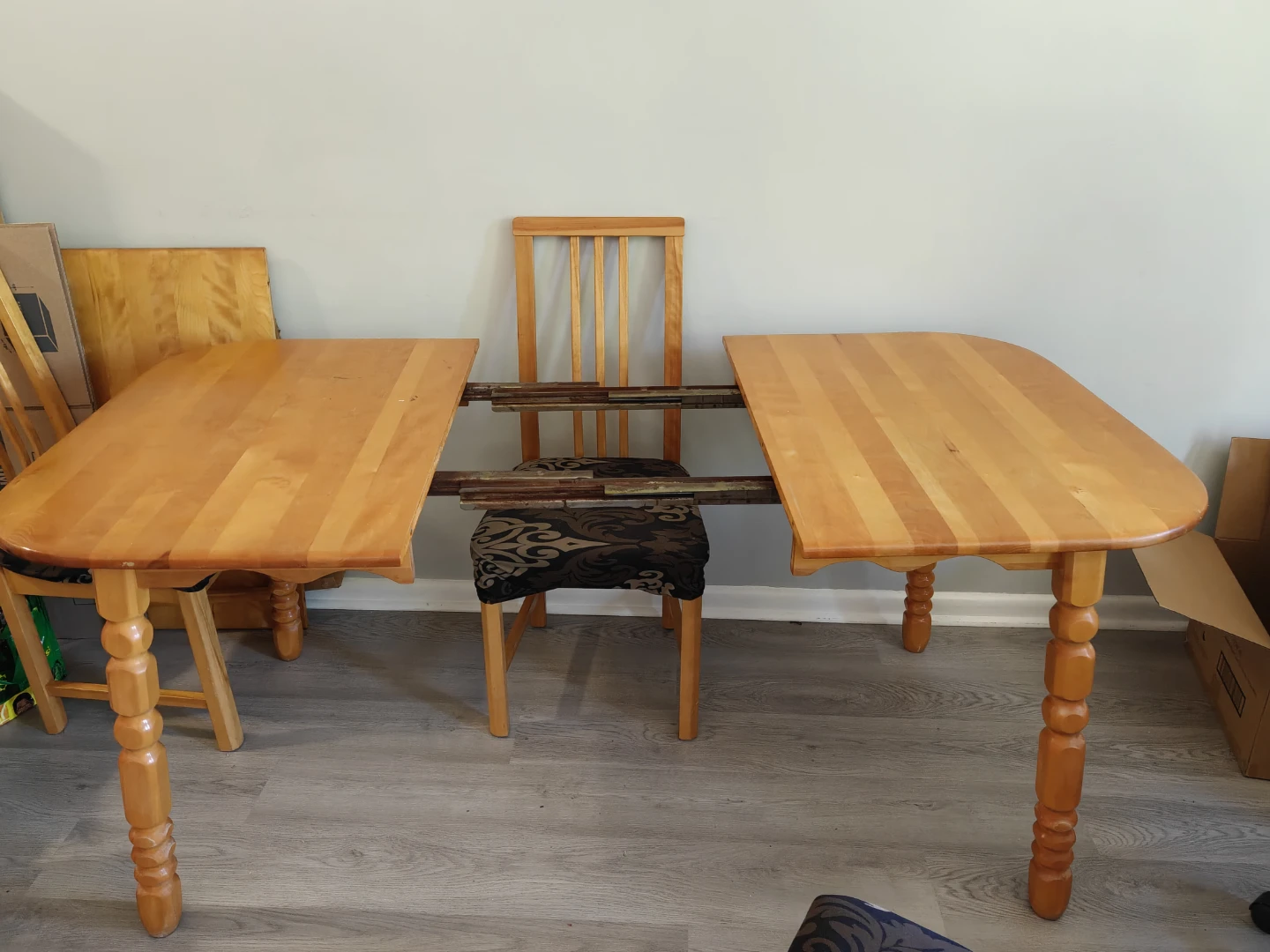 Light Wood Dining Table with Extension Leaf - photo 2