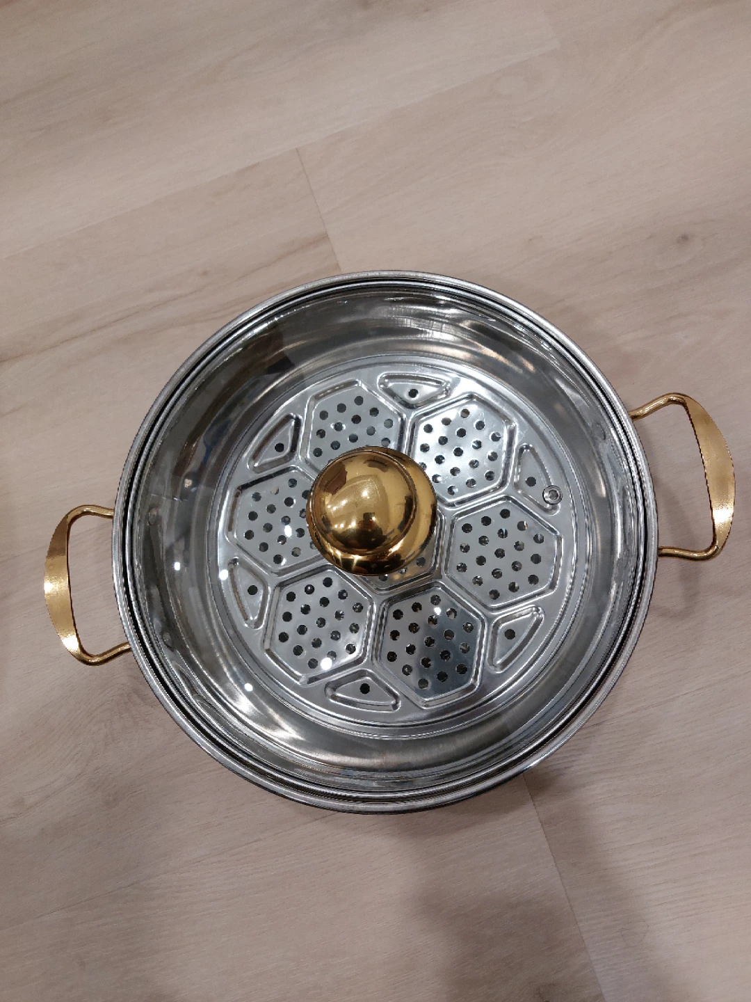Red Steamer Pot with Floral Design - photo 2