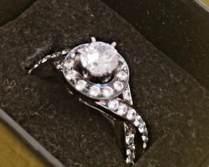 Sterling Silver CZ Engagement Ring - photo 3