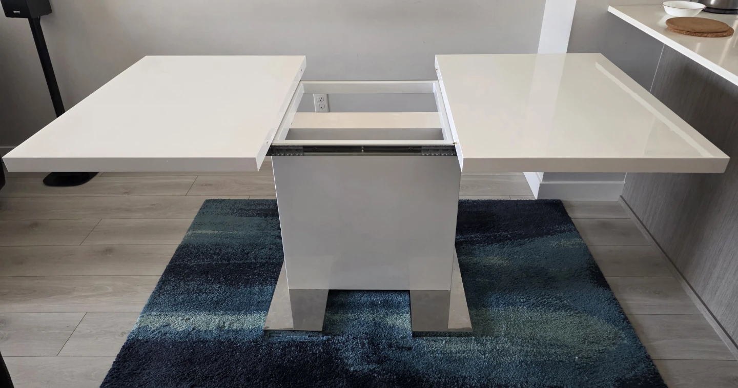 Modern White Extendable Dining Table - photo 2