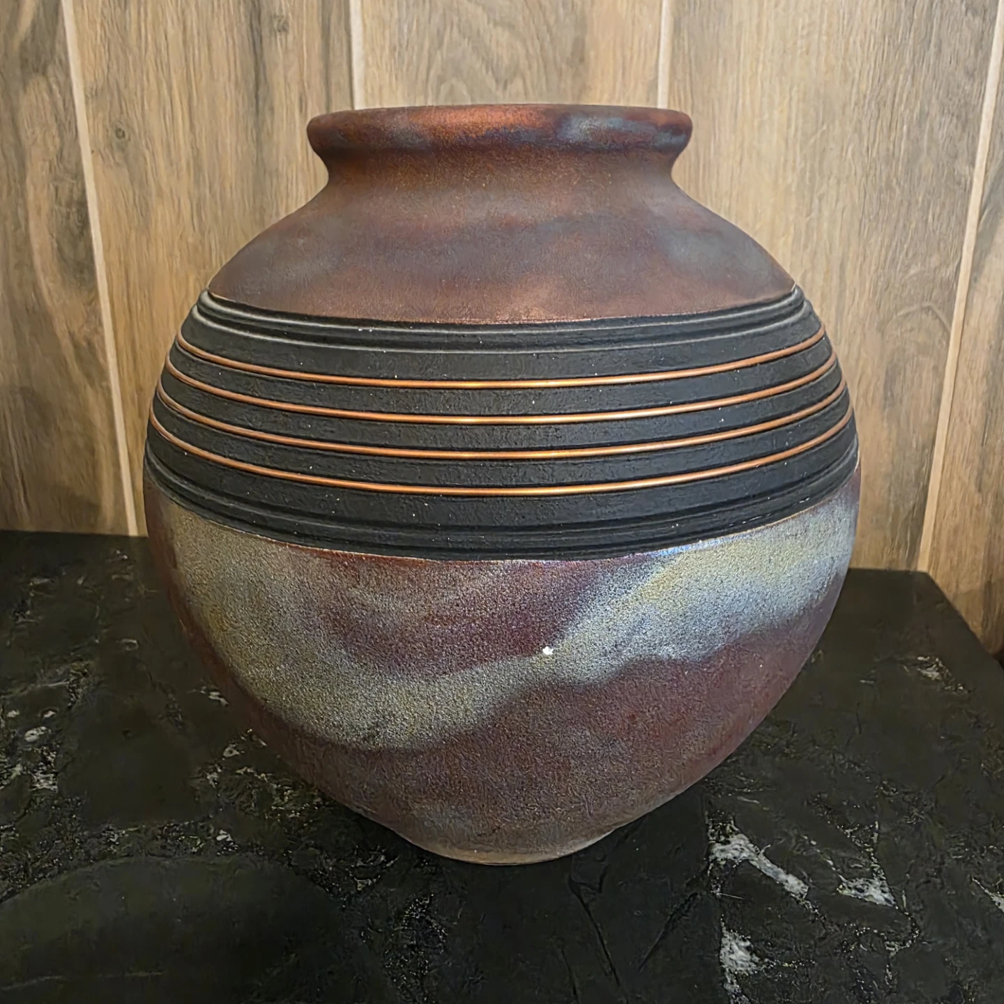 Decorative Ceramic 80' Raku Fired Iridescent pottery vase - photo 2