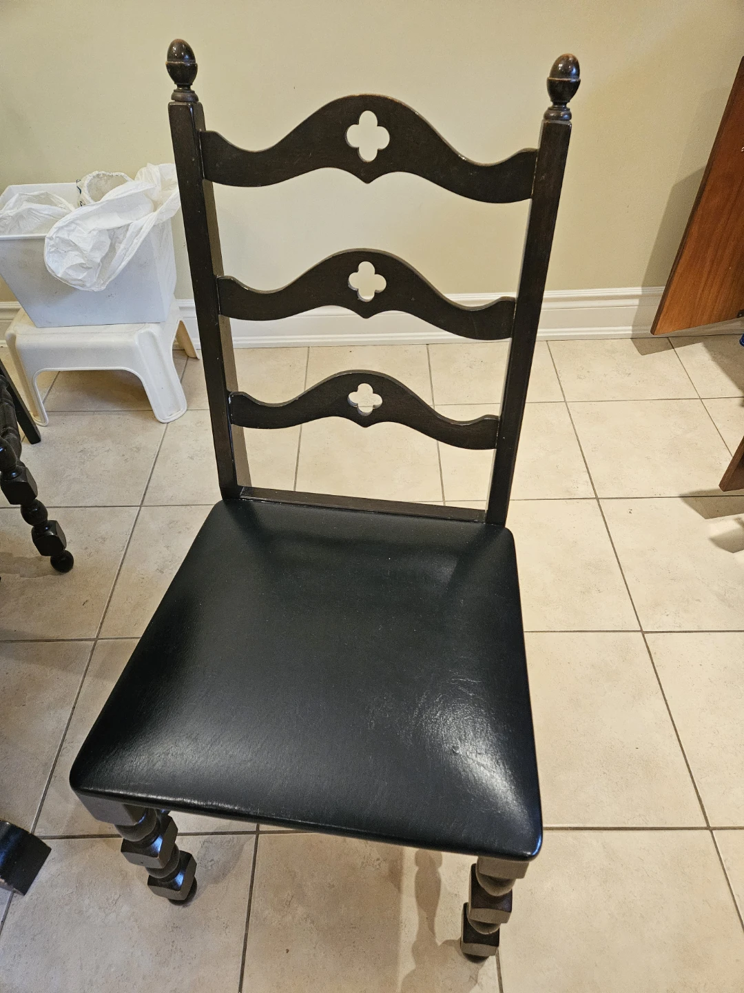 Dark Round Dining Table with 4 Chairs - photo 4