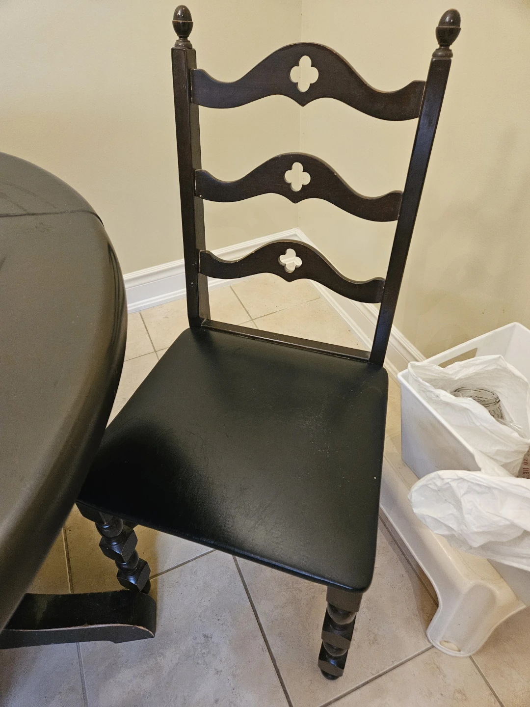 Dark Round Dining Table with 4 Chairs - photo 5