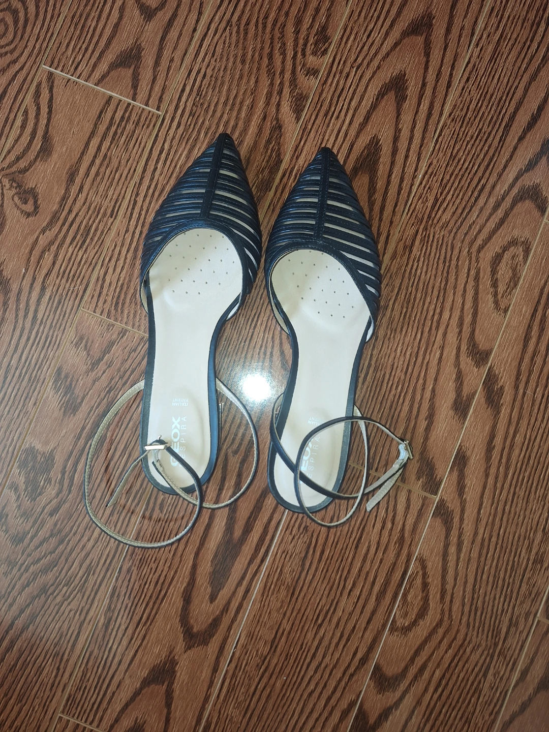 Geox Respira Black Mesh Ballet Flats
