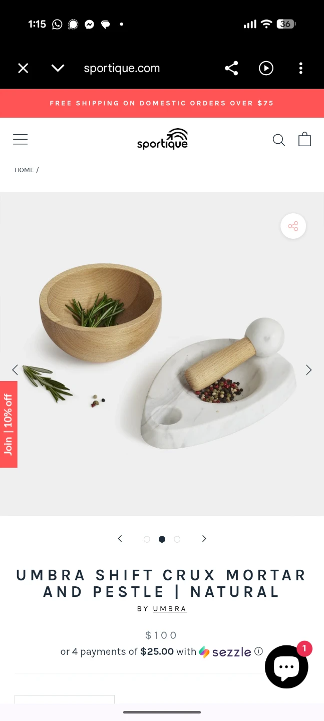 Umbra Marble Mortar and Pestle - Natural - photo 4