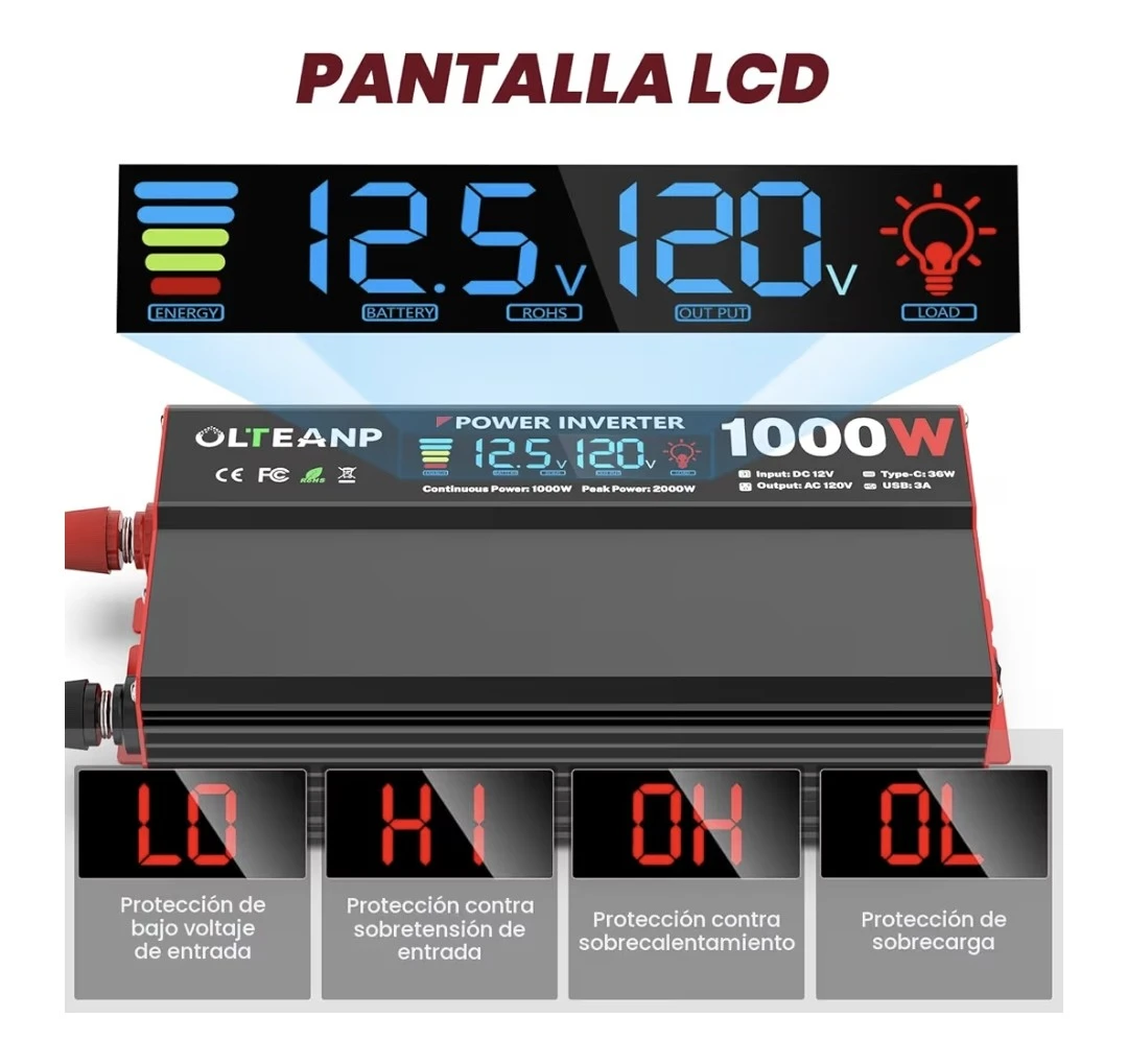 OLTEANP 1000W Power Inverter - photo 3